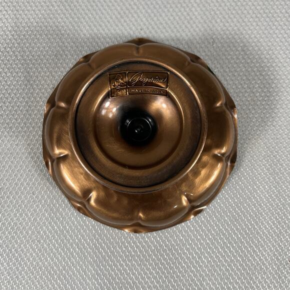 Metal 5” X 2” Scalloped Copper Pedestal Candy Dish - Picture 7 of 7